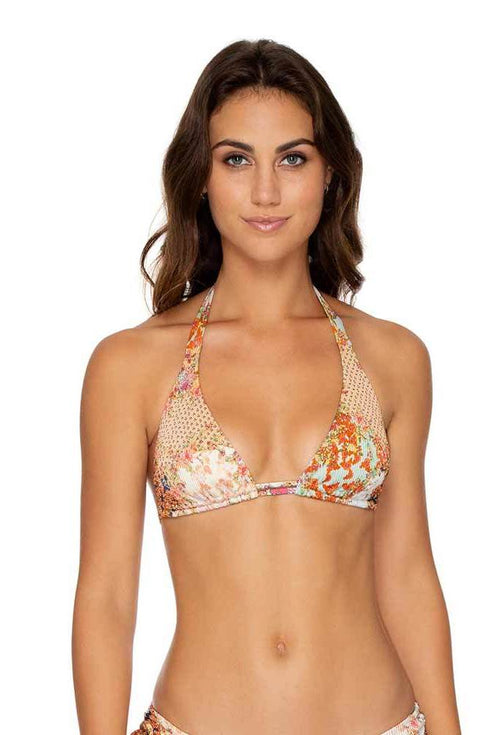 Luli Fama Salty But Sweet Triangle Halter Top